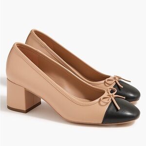 J. Crew Factory Tan and Black Heels